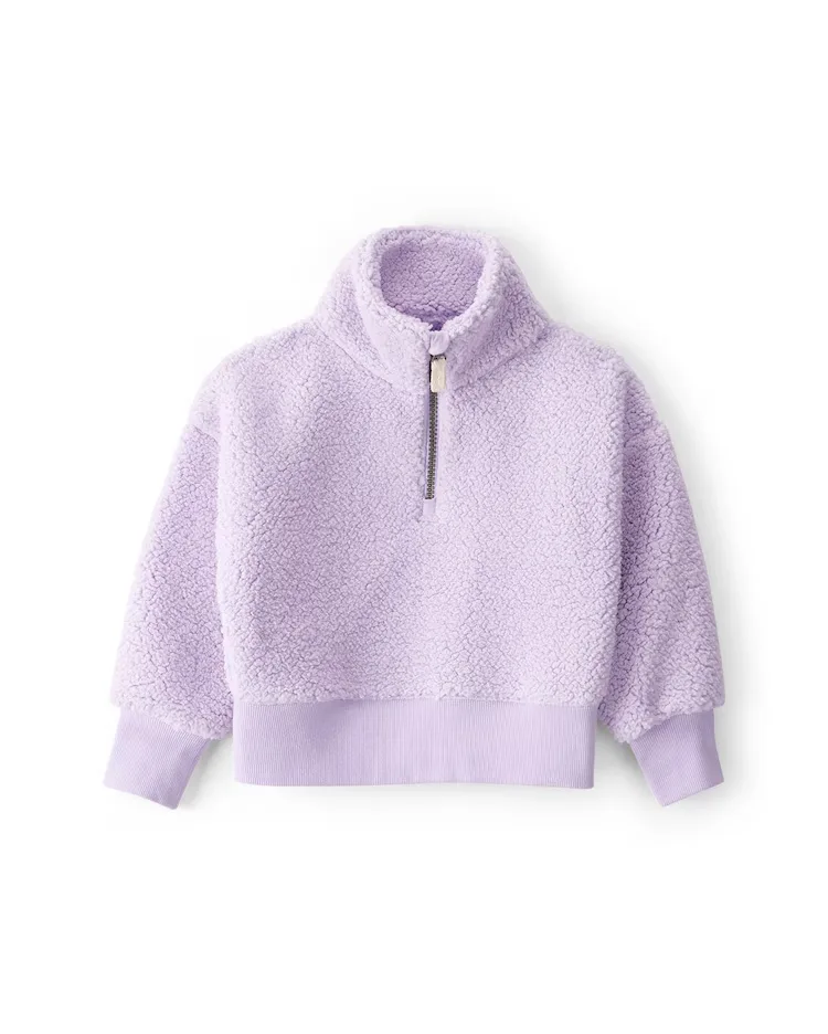Blusa infantil em sherpa gola alta - lilás | Carter's