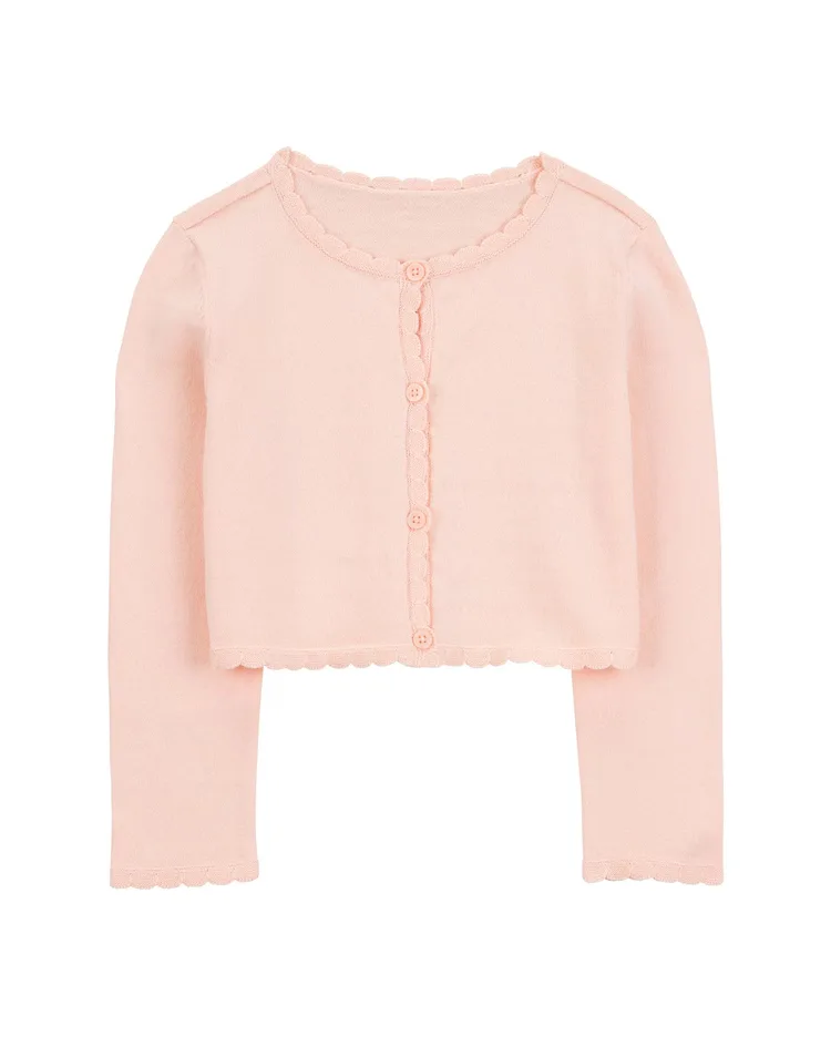 Casaco infantil de tricot rosa | Carter's