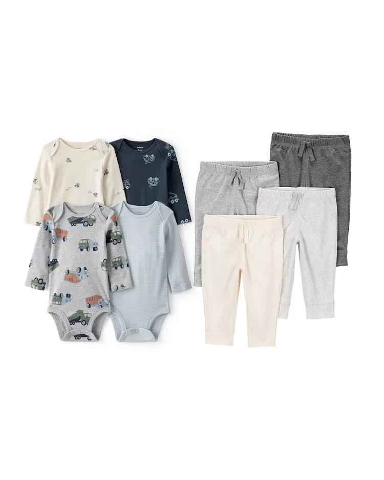 Conjunto longo bebê 8 peças estampado - multicor | Carter's