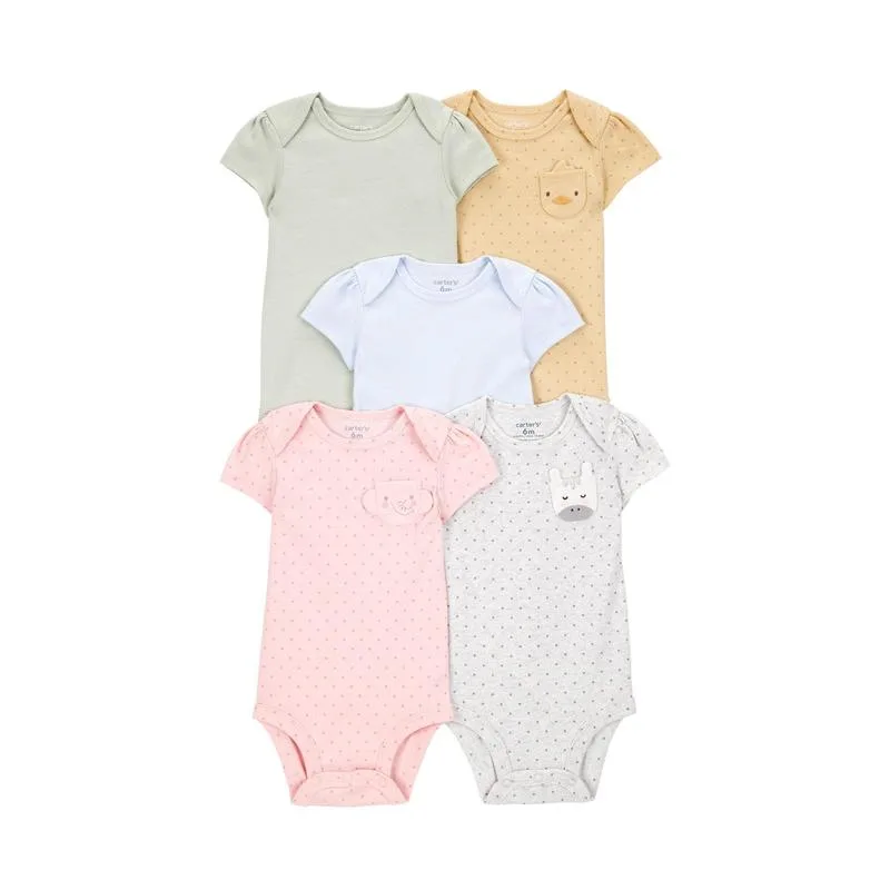 Kit body bebê 5 peças poá e bichinhos multicor | Carter's