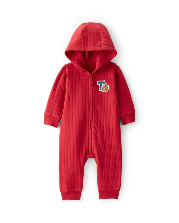 Macacão bebê com capuz matelassê - vermelho | Carter's